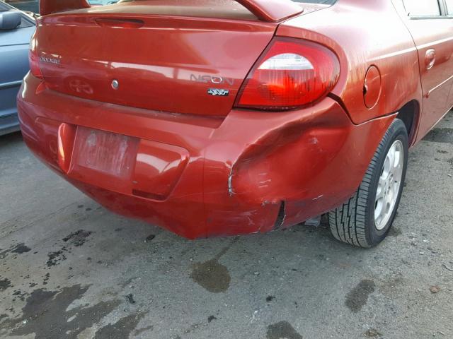 1B3ES56C34D523205 - 2004 DODGE NEON SXT RED photo 9