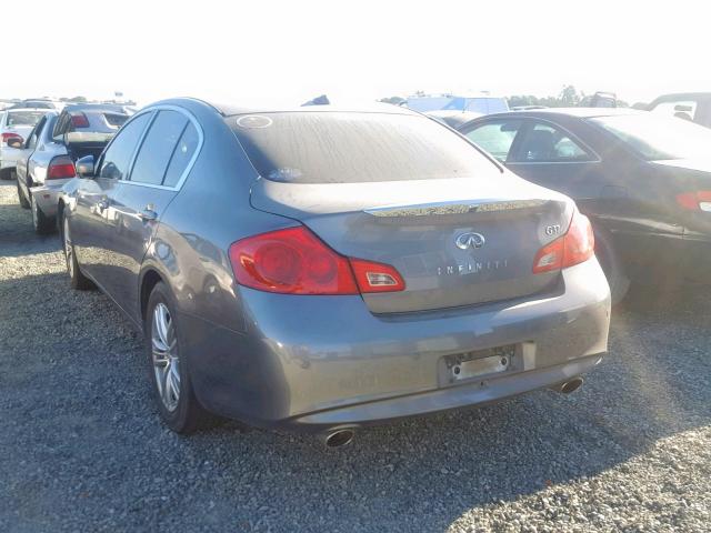 JN1CV6AP7CM625833 - 2012 INFINITI G37 BASE GRAY photo 3