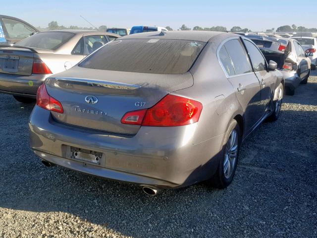 JN1CV6AP7CM625833 - 2012 INFINITI G37 BASE GRAY photo 4