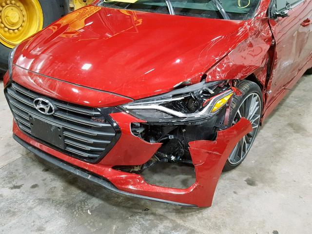 KMHD04LB2JU575146 - 2018 HYUNDAI ELANTRA SP RED photo 9