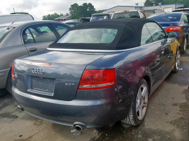 WAUAF48H48K010628 - 2008 AUDI A4 2.0T CA BLUE photo 4