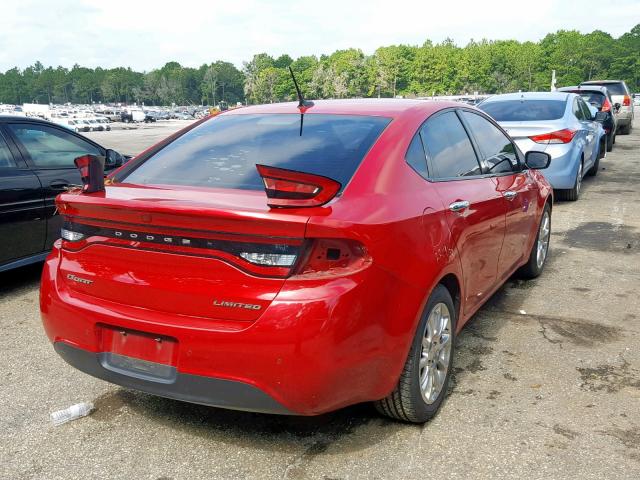 1C3CDFCA0DD105696 - 2013 DODGE DART LIMIT RED photo 4