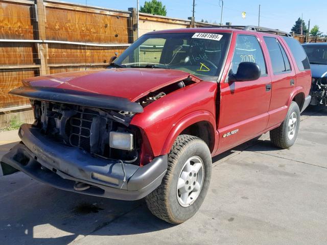 1GNDT13W9T2270357 - 1996 CHEVROLET BLAZER RED photo 2