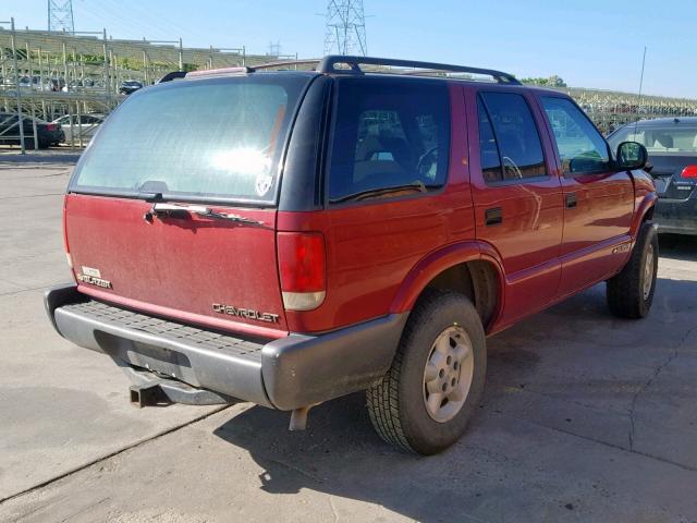 1GNDT13W9T2270357 - 1996 CHEVROLET BLAZER RED photo 4