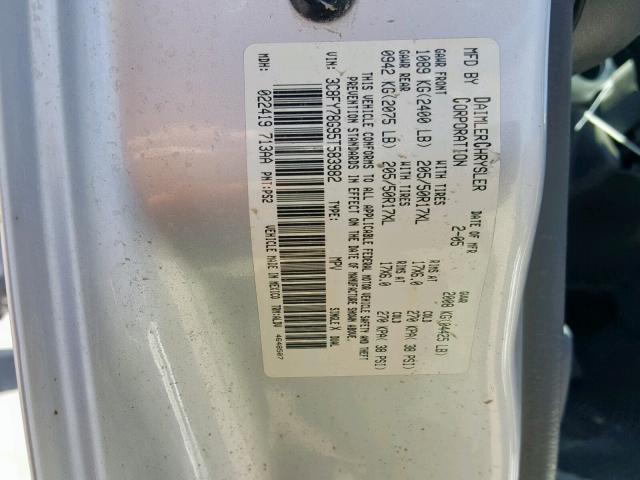 3C8FY78G95T583982 - 2005 CHRYSLER PT CRUISER SILVER photo 10