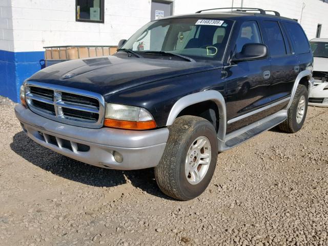 1B4HS58N22F153146 - 2002 DODGE DURANGO SL BLACK photo 2