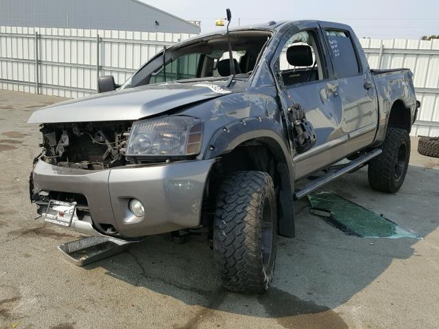 1N6AA0EC6EN510672 - 2014 NISSAN TITAN S GRAY photo 2