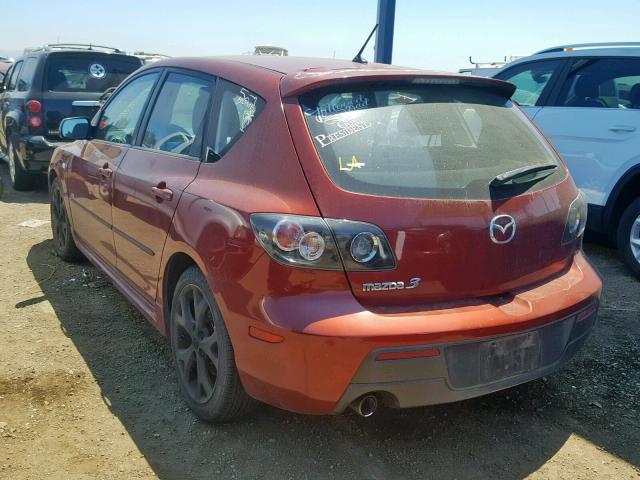 JM1BK343981147514 - 2008 MAZDA 3 HATCHBAC BURGUNDY photo 3