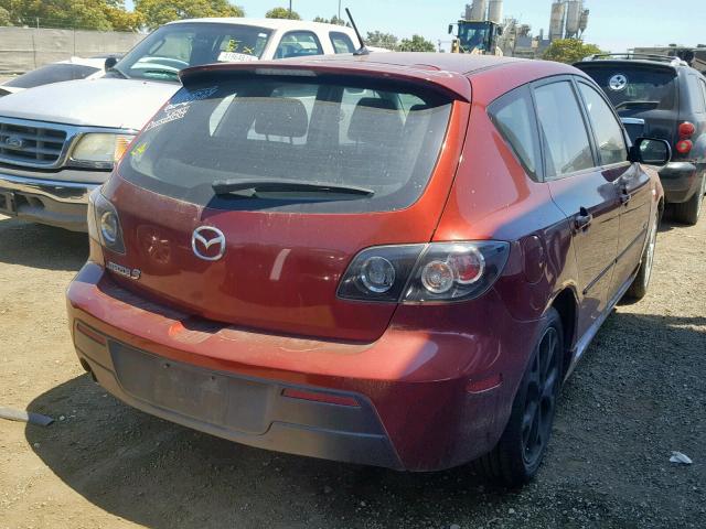 JM1BK343981147514 - 2008 MAZDA 3 HATCHBAC BURGUNDY photo 4