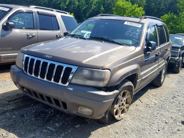 1J4GW38S82C257133 - 2002 JEEP GRAND CHER BROWN photo 2