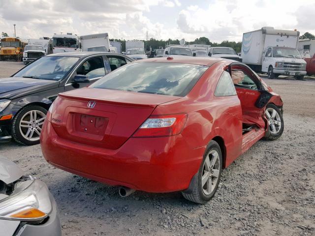 2HGFG12928H577015 - 2008 HONDA CIVIC EXL RED photo 4