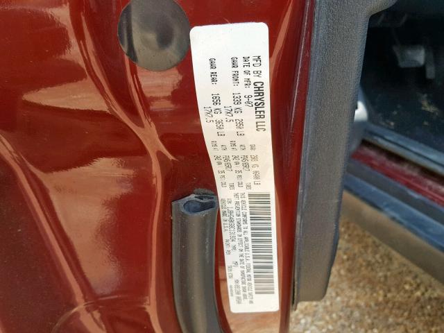 1J8HG48K68C131934 - 2008 JEEP COMMANDER MAROON photo 10