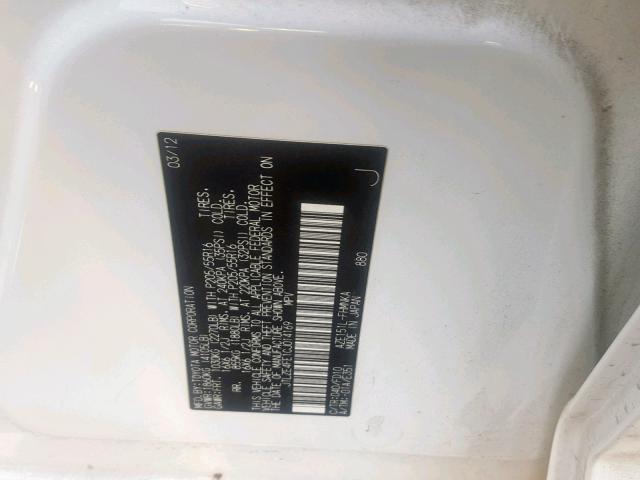 JTLZE4FE1CJ014169 - 2012 TOYOTA SCION XB 白色 照片 10