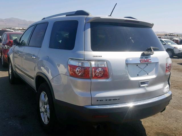 1GKLRKED9AJ110622 - 2010 GMC ACADIA SL SILVER photo 3