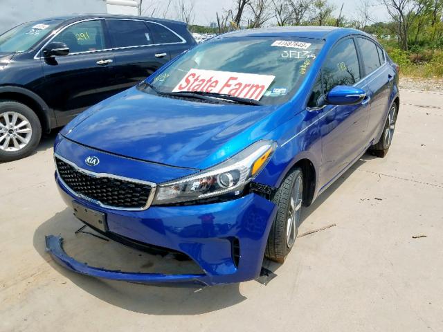 3KPFL4A80HE088080 - 2017 KIA FORTE EX BLUE photo 2