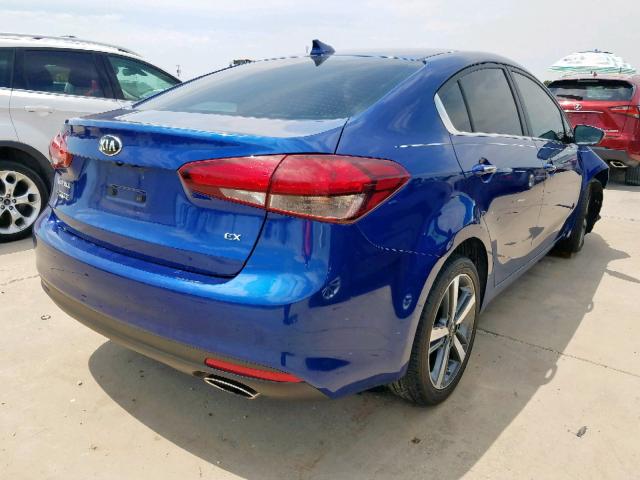 3KPFL4A80HE088080 - 2017 KIA FORTE EX BLUE photo 4