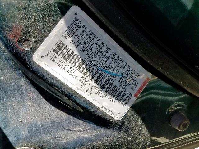 JT8BF28G7W0126111 - 1998 LEXUS ES 300 GREEN photo 10