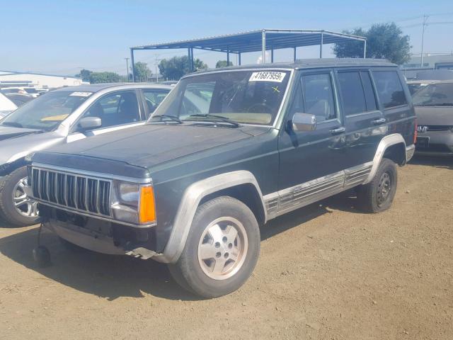 1J4FJ58S0NL197035 - 1992 JEEP CHEROKEE L GREEN photo 2