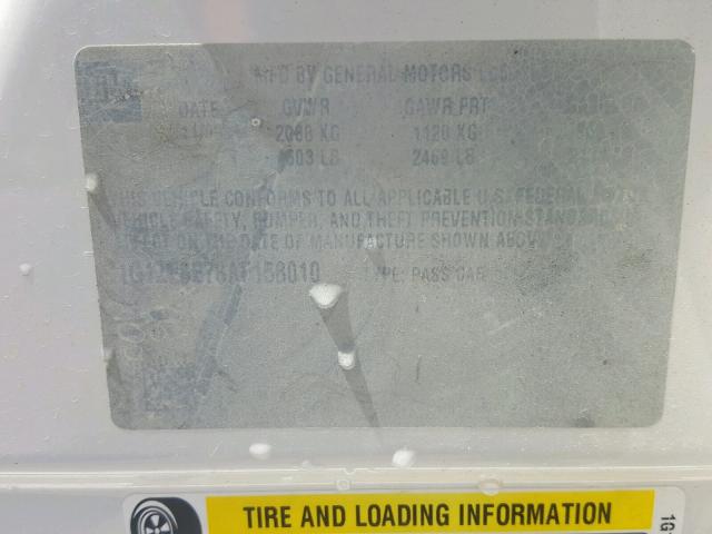 1G1ZE5E78AF158010 - 2010 CHEVROLET MALIBU LTZ 白色 照片 10