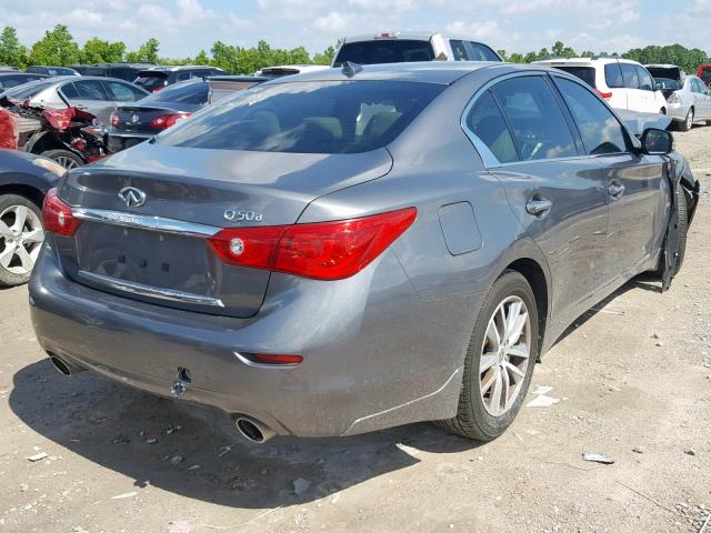 JN1BV7AP3FM348250 - 2015 INFINITI Q50 BASE GRAY photo 4