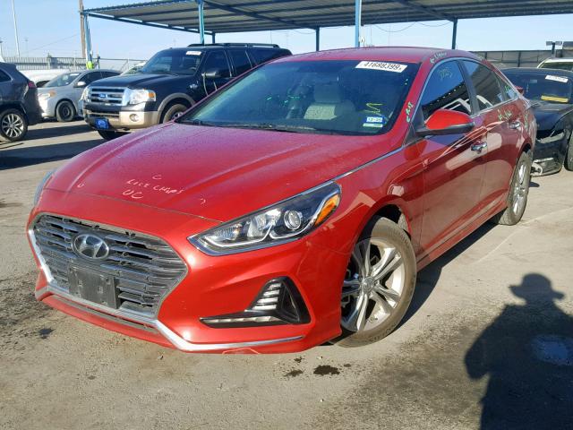 5NPE34AF7JH597207 - 2018 HYUNDAI SONATA SPO RED photo 2