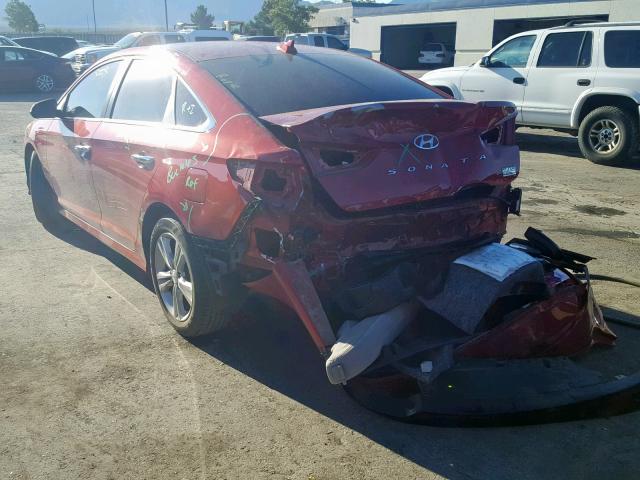 5NPE34AF7JH597207 - 2018 HYUNDAI SONATA SPO RED photo 3