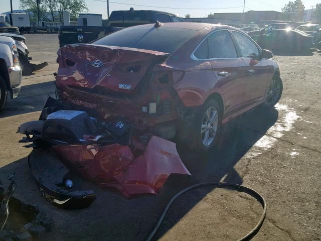 5NPE34AF7JH597207 - 2018 HYUNDAI SONATA SPO RED photo 4