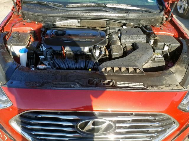 5NPE34AF7JH597207 - 2018 HYUNDAI SONATA SPO RED photo 7