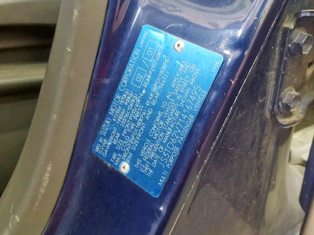 JS3TD62V714167495 - 2001 SUZUKI GRAND VITA BLUE photo 10