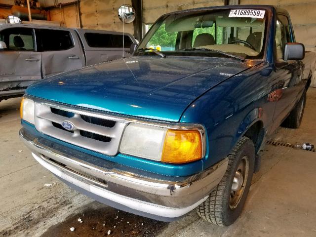 1FTCR10A6VUC10829 - 1997 FORD RANGER TURQUOISE photo 2