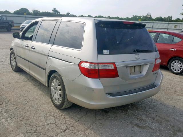 5FNRL38235B044024 - 2005 HONDA ODYSSEY LX SILVER photo 3