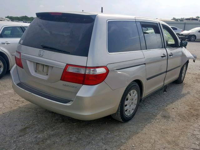 5FNRL38235B044024 - 2005 HONDA ODYSSEY LX SILVER photo 4