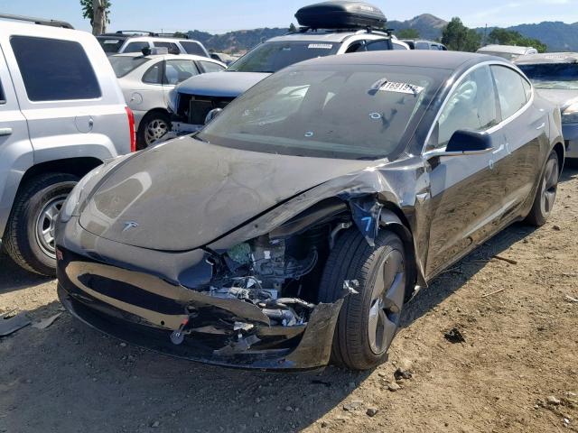 5YJ3E1EA8JF036334 - 2018 TESLA MODEL 3 BLACK photo 2