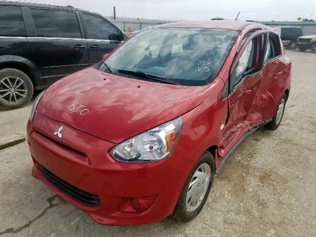 ML32A3HJ0FH048647 - 2015 MITSUBISHI MIRAGE DE RED photo 2