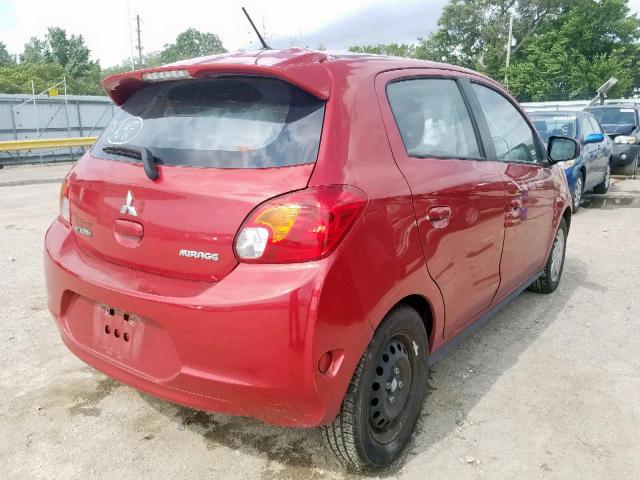 ML32A3HJ0FH048647 - 2015 MITSUBISHI MIRAGE DE RED photo 4