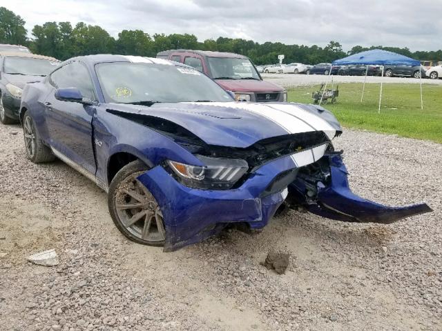 1FA6P8CF6F5385814 - 2015 FORD MUSTANG GT BLUE photo 1