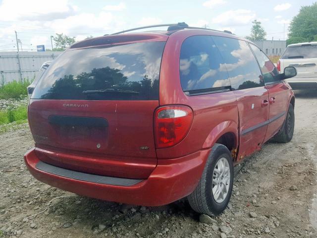 1D4GP25R33B256920 - 2003 DODGE CARAVAN SE RED photo 4