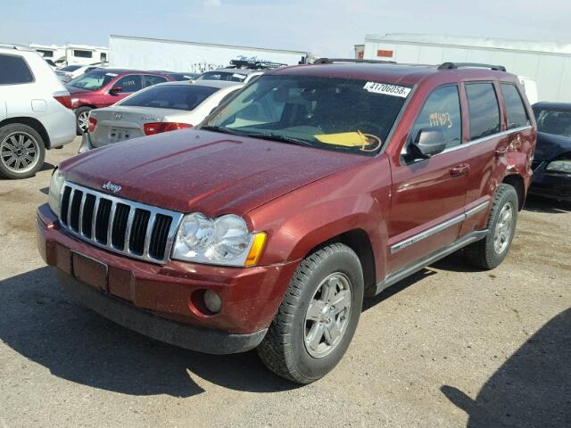 1J8HS58P17C635502 - 2007 JEEP GRAND CHER RED photo 2