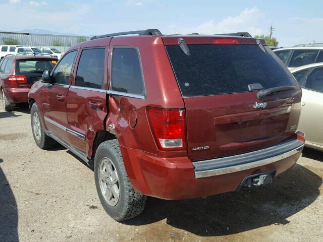 1J8HS58P17C635502 - 2007 JEEP GRAND CHER RED photo 3