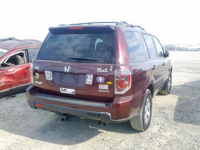 5FNYF18527B029857 - 2007 HONDA PILOT EXL BURGUNDY photo 4