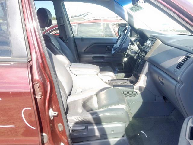 5FNYF18527B029857 - 2007 HONDA PILOT EXL BURGUNDY photo 5
