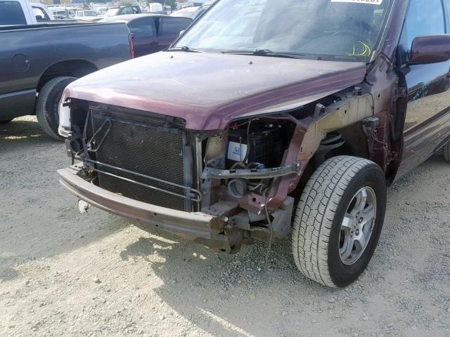 5FNYF18527B029857 - 2007 HONDA PILOT EXL BURGUNDY photo 9