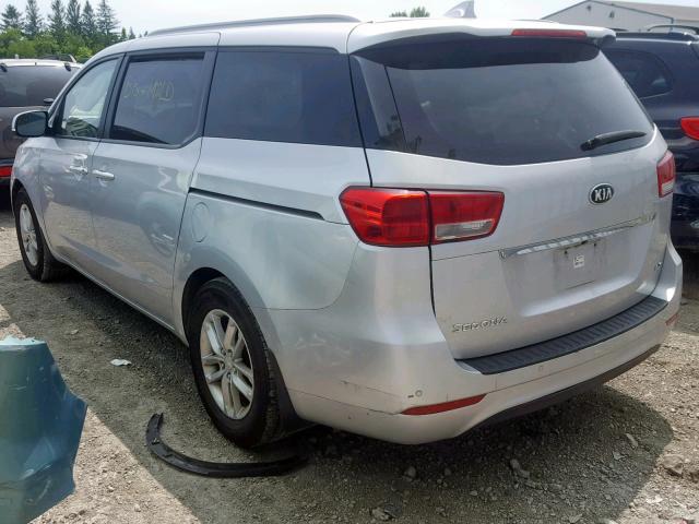 KNDMB5C12F6016395 - 2015 KIA SEDONA LX SILVER photo 3