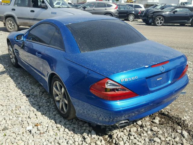 WDBSK75F13F014515 - 2003 MERCEDES-BENZ SL 500R BLUE photo 3