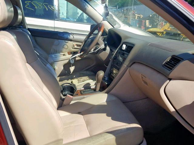 JT8BF28G010292432 - 2001 LEXUS ES 300 BURGUNDY photo 5