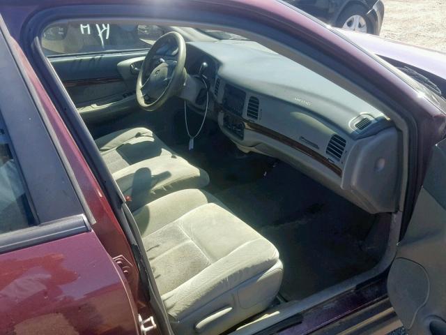 2G1WF52E049426886 - 2004 CHEVROLET IMPALA BURGUNDY photo 5