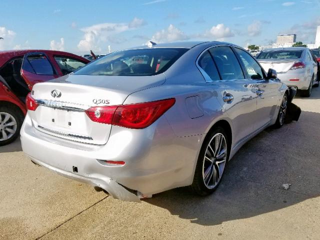 JN1BV7AP8EM670610 - 2014 INFINITI Q50 BASE SILVER photo 4