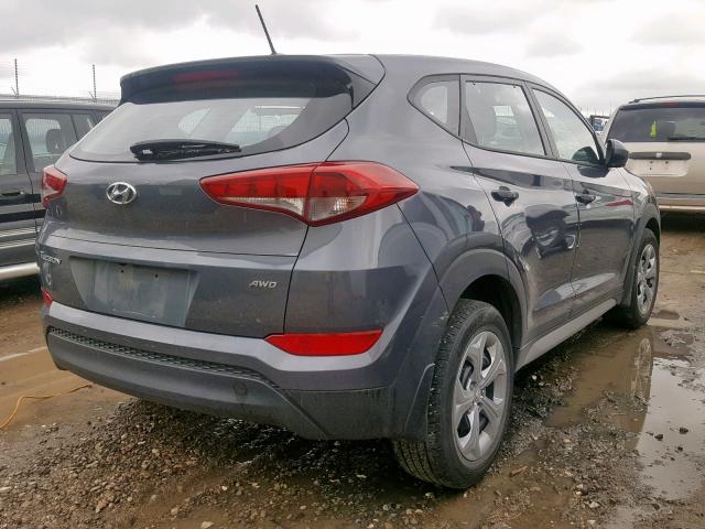 KM8J2CA49HU579474 - 2017 HYUNDAI TUCSON SE GRAY photo 4