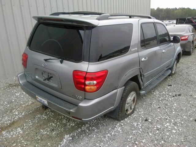 5TDZT38A52S109096 - 2002 TOYOTA SEQUOIA LI SILVER photo 4