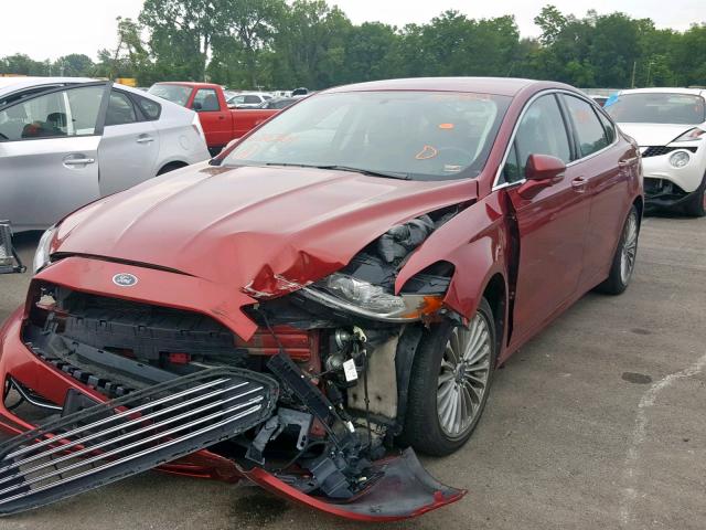 3FA6P0K95DR163501 - 2013 FORD FUSION TIT RED photo 2